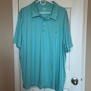 Izod Blue Polo Shirt Classic Striped Design